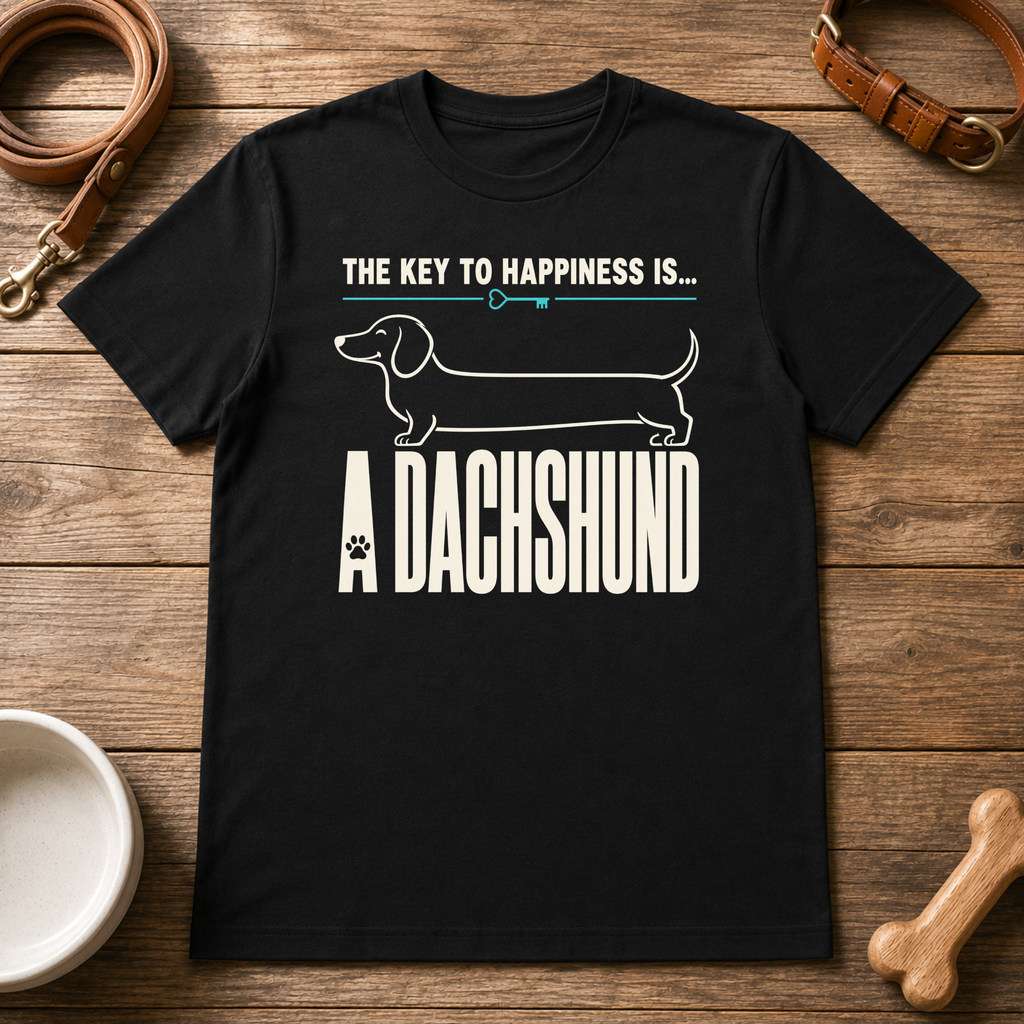 The Key to Happiness is a Dachshund T-Shirt
