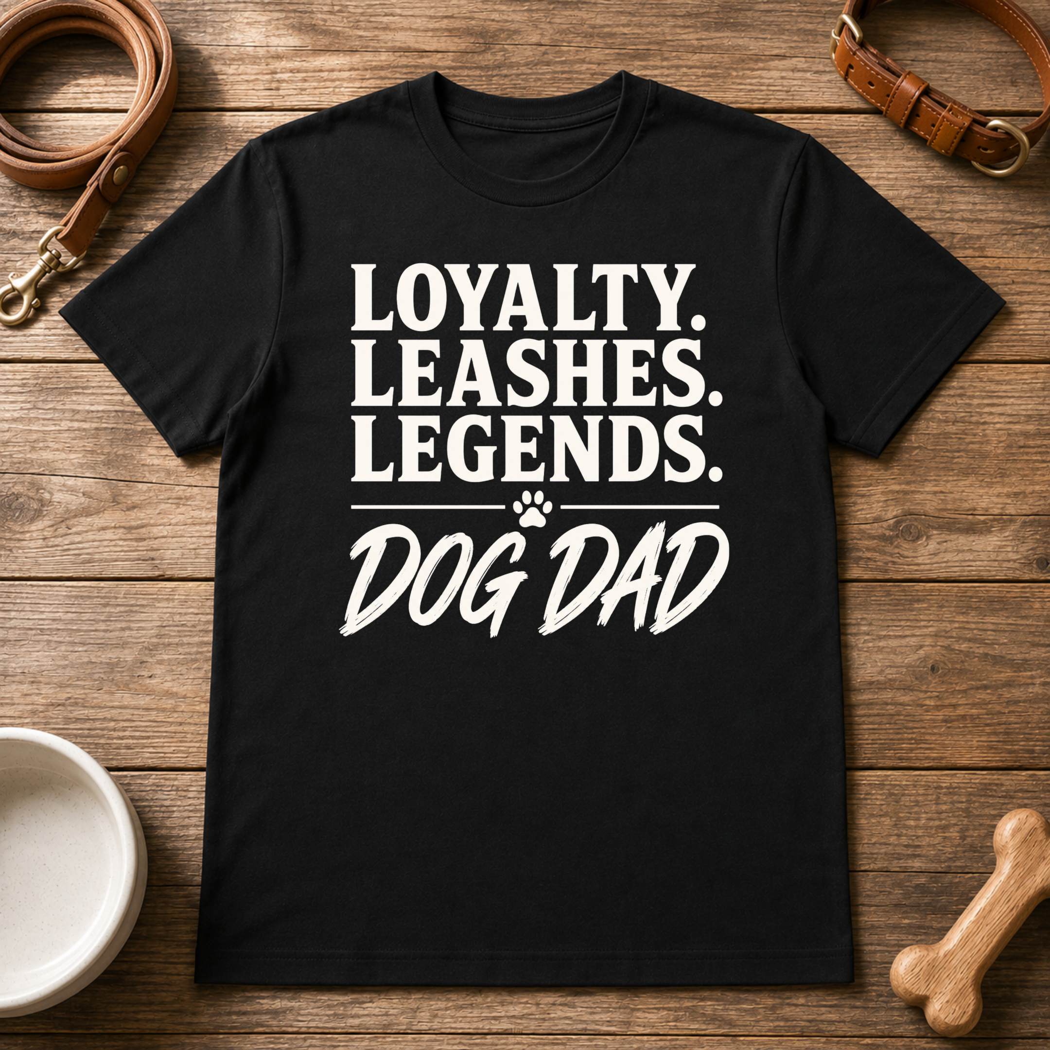Loyalty. Leashes. Legends. Dog Dad T-Shirt