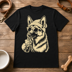 German Shepherd Drinking Iced Coffee T-Shirt