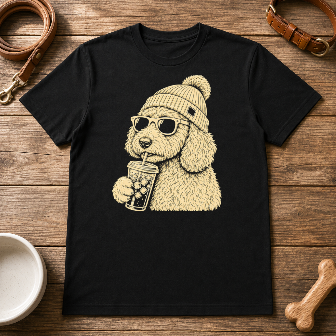Doodle Drinking Iced Coffee T-Shirt