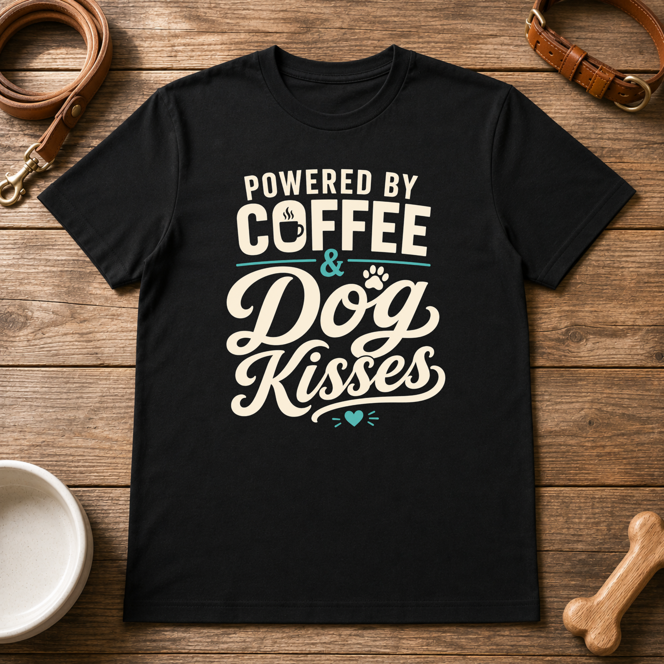Powered by Coffee and Dog Kisses T-Shirt