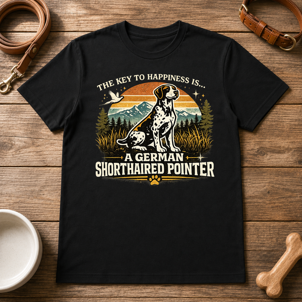 The Key to Happiness is a German Shorthaired Pointer T-Shirt