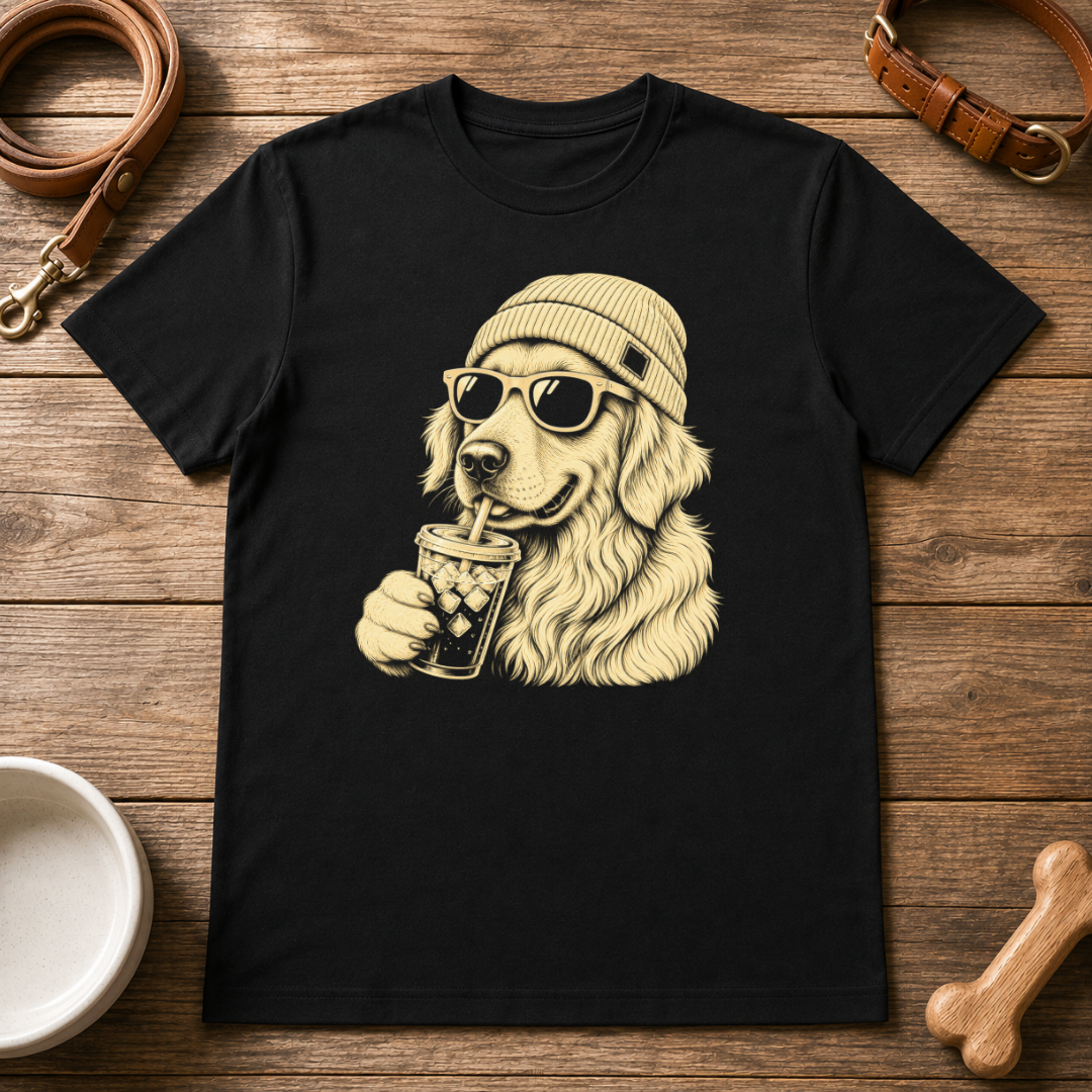 Golden Retriever Drinking Coffee T-Shirt