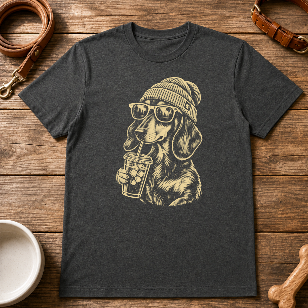 Dachshund Drinking Coffee T-Shirt