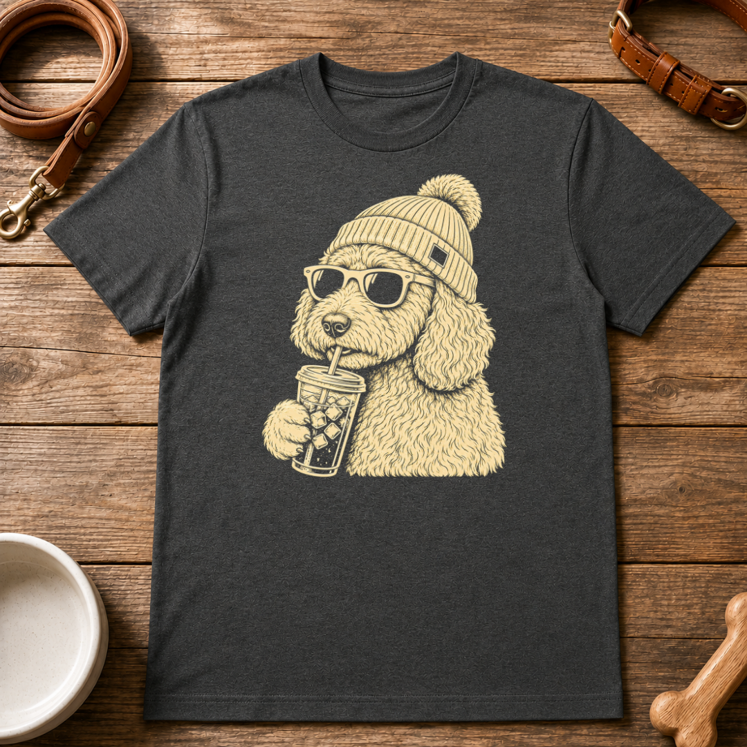 Doodle Drinking Iced Coffee T-Shirt