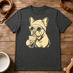 French Bulldog Drinking Iced CoffeeT-Shirt