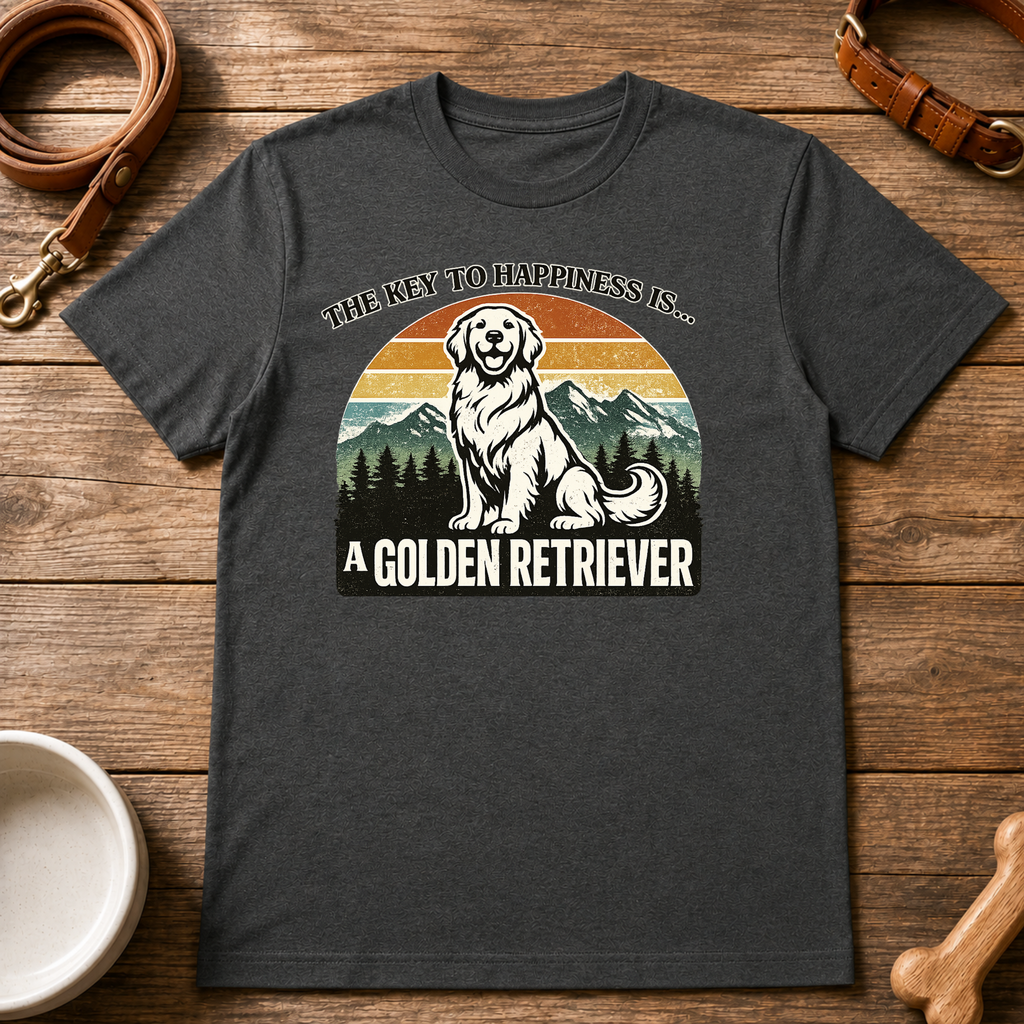 The Key to Happiness is a Golden Retriever T-Shirt
