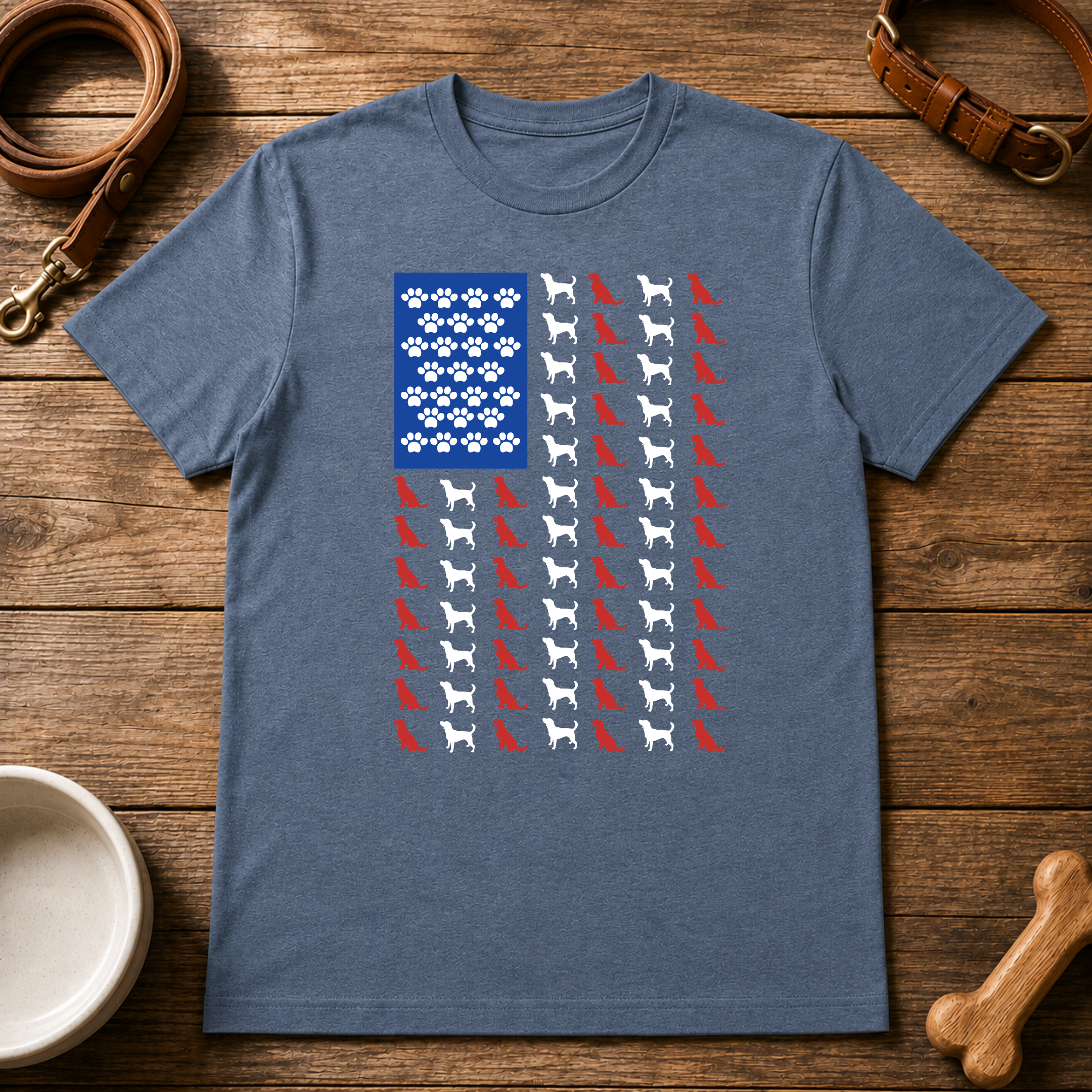 Dog American Flag T-Shirt