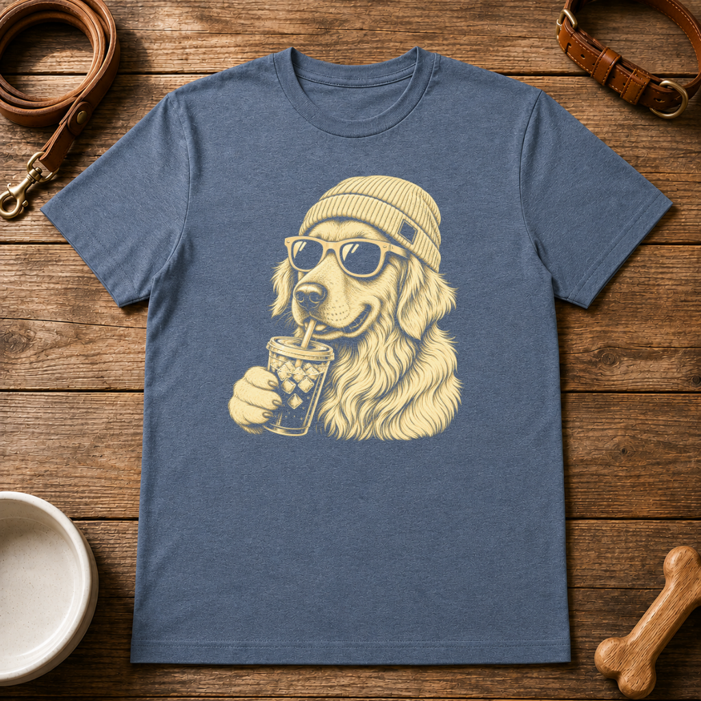 Golden Retriever Drinking Coffee T-Shirt