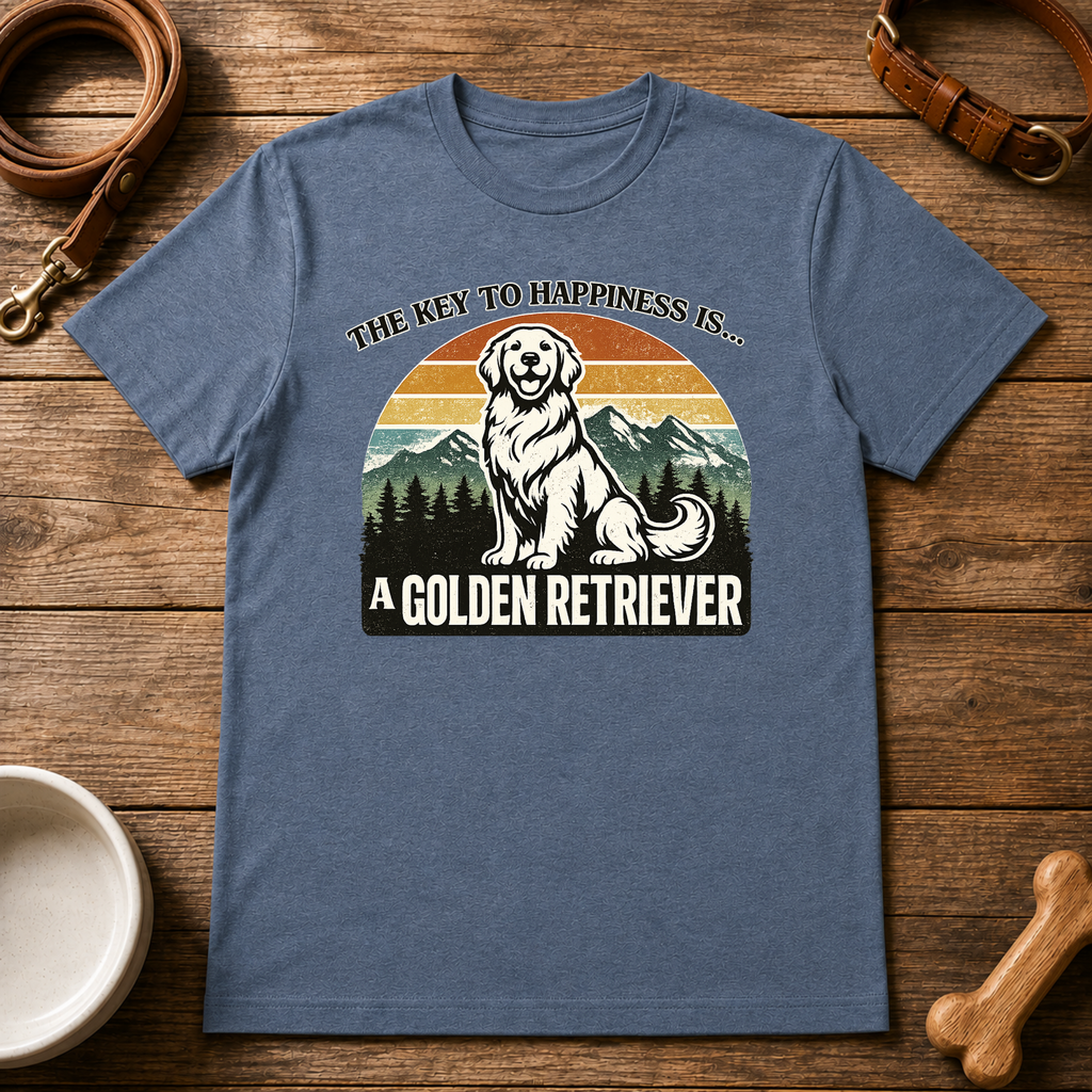 The Key to Happiness is a Golden Retriever T-Shirt