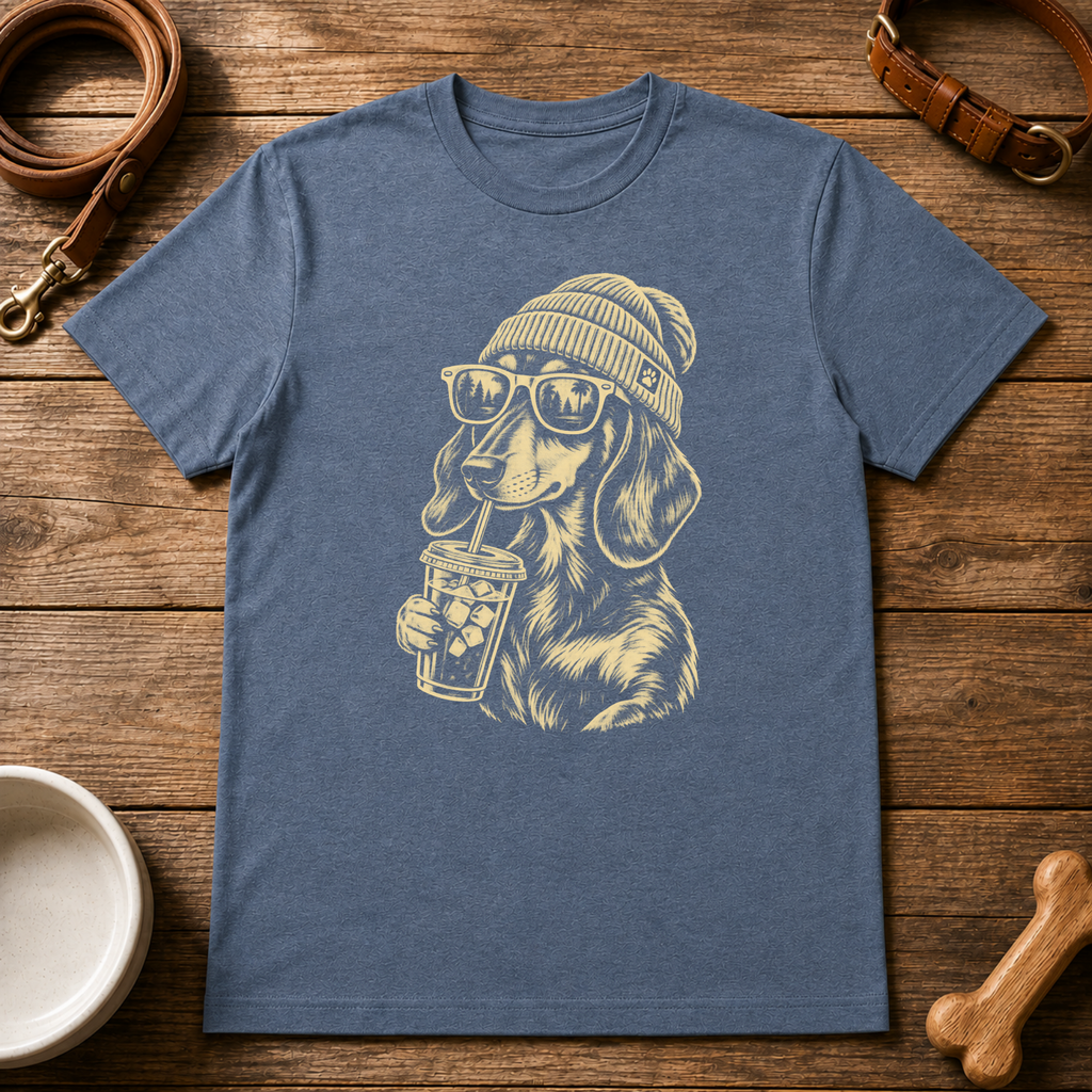 Dachshund Drinking Coffee T-Shirt