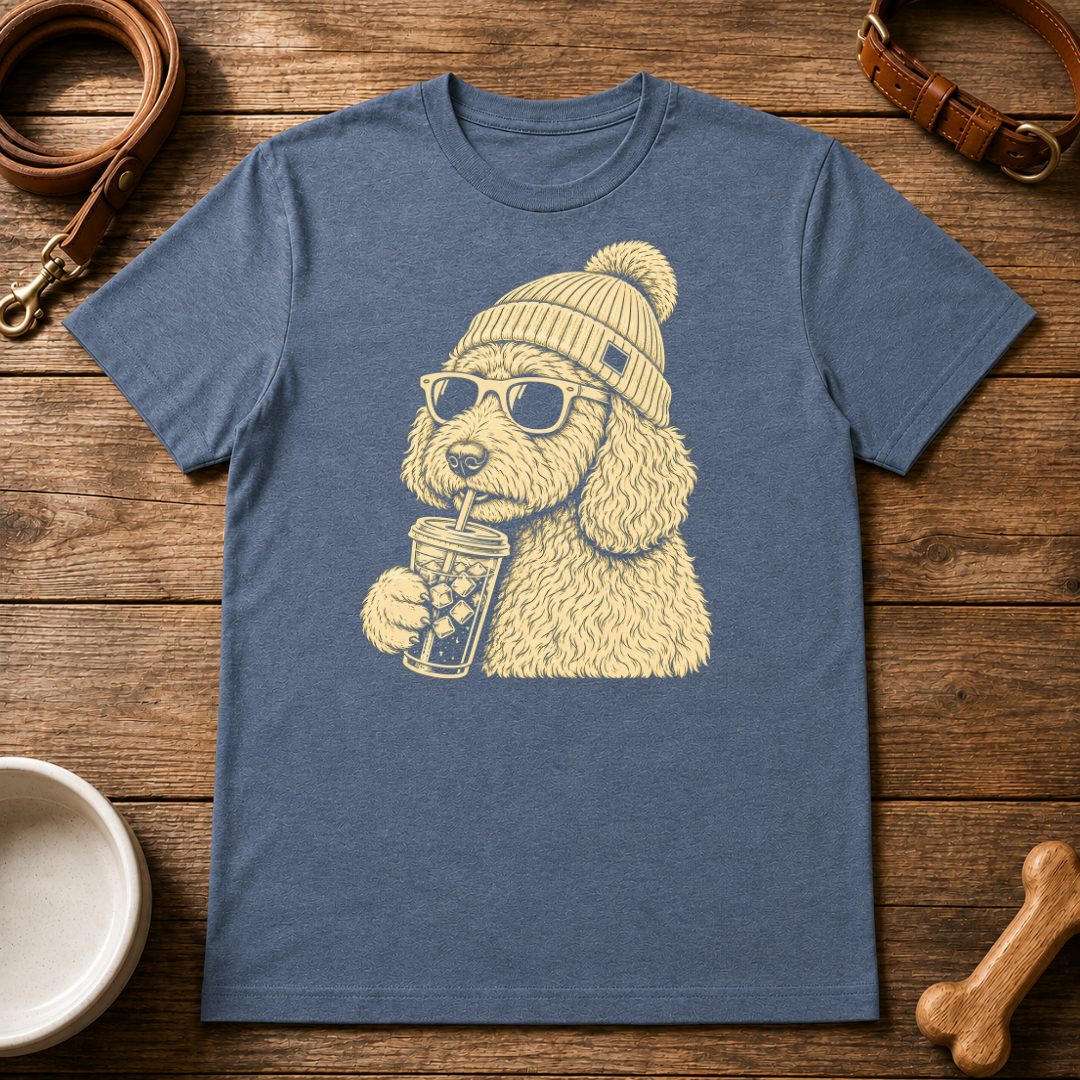 Doodle Drinking Iced Coffee T-Shirt
