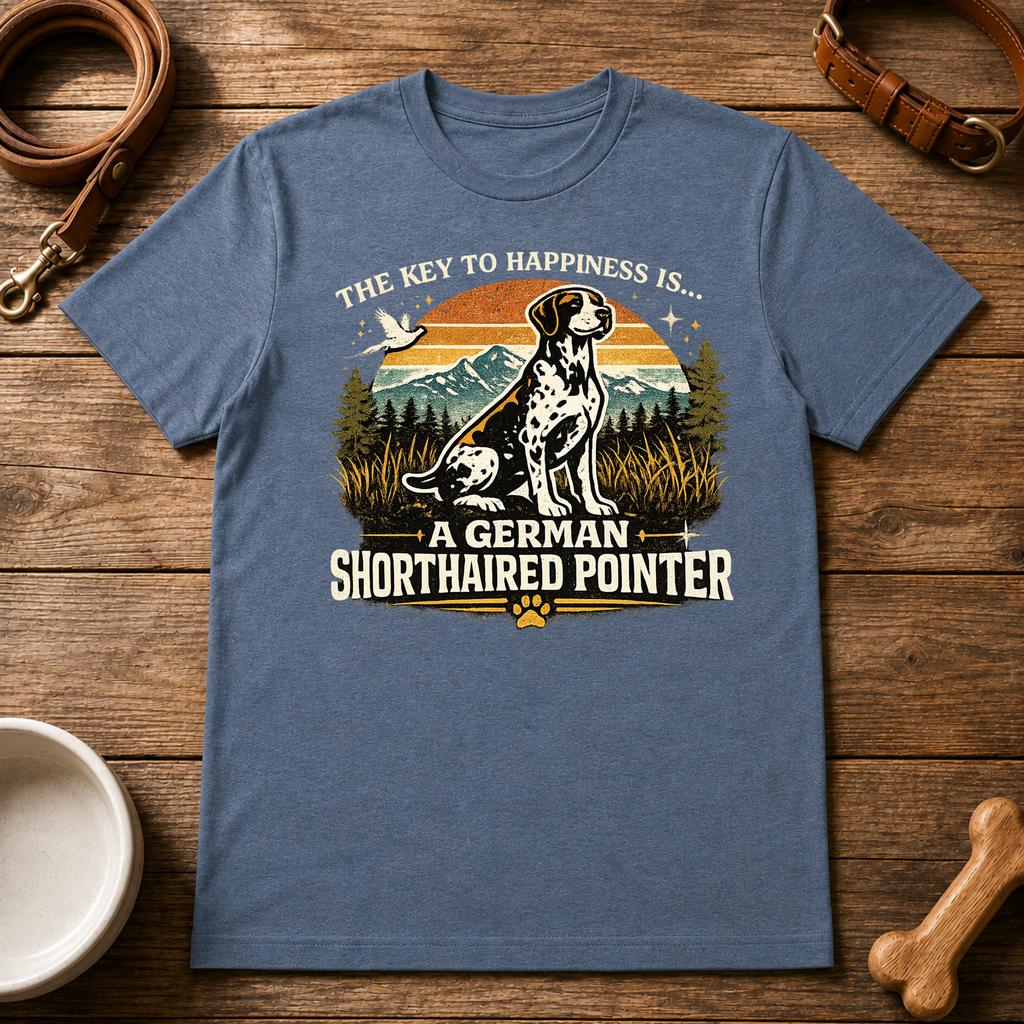 The Key to Happiness is a German Shorthaired Pointer T-Shirt