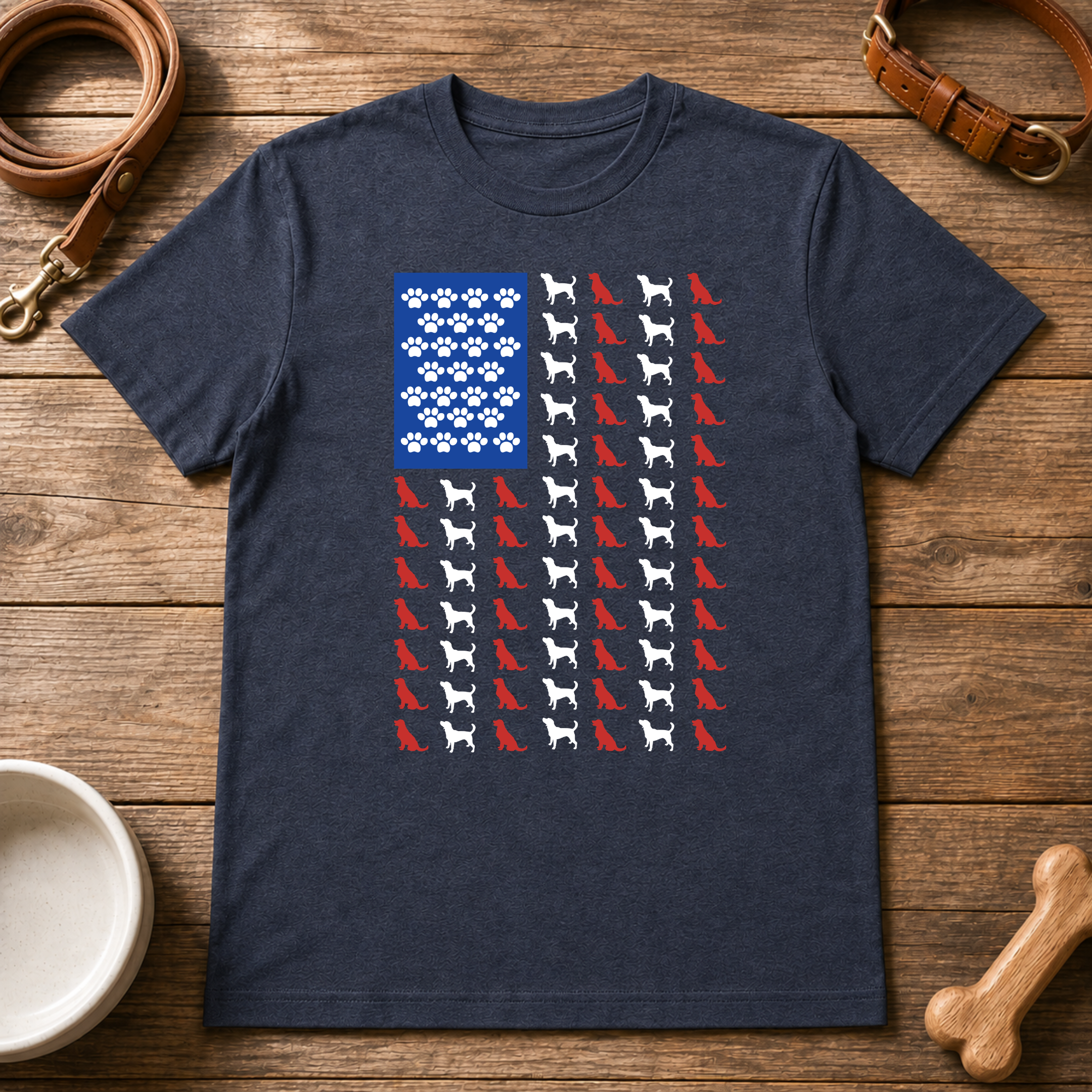 Dog American Flag T-Shirt