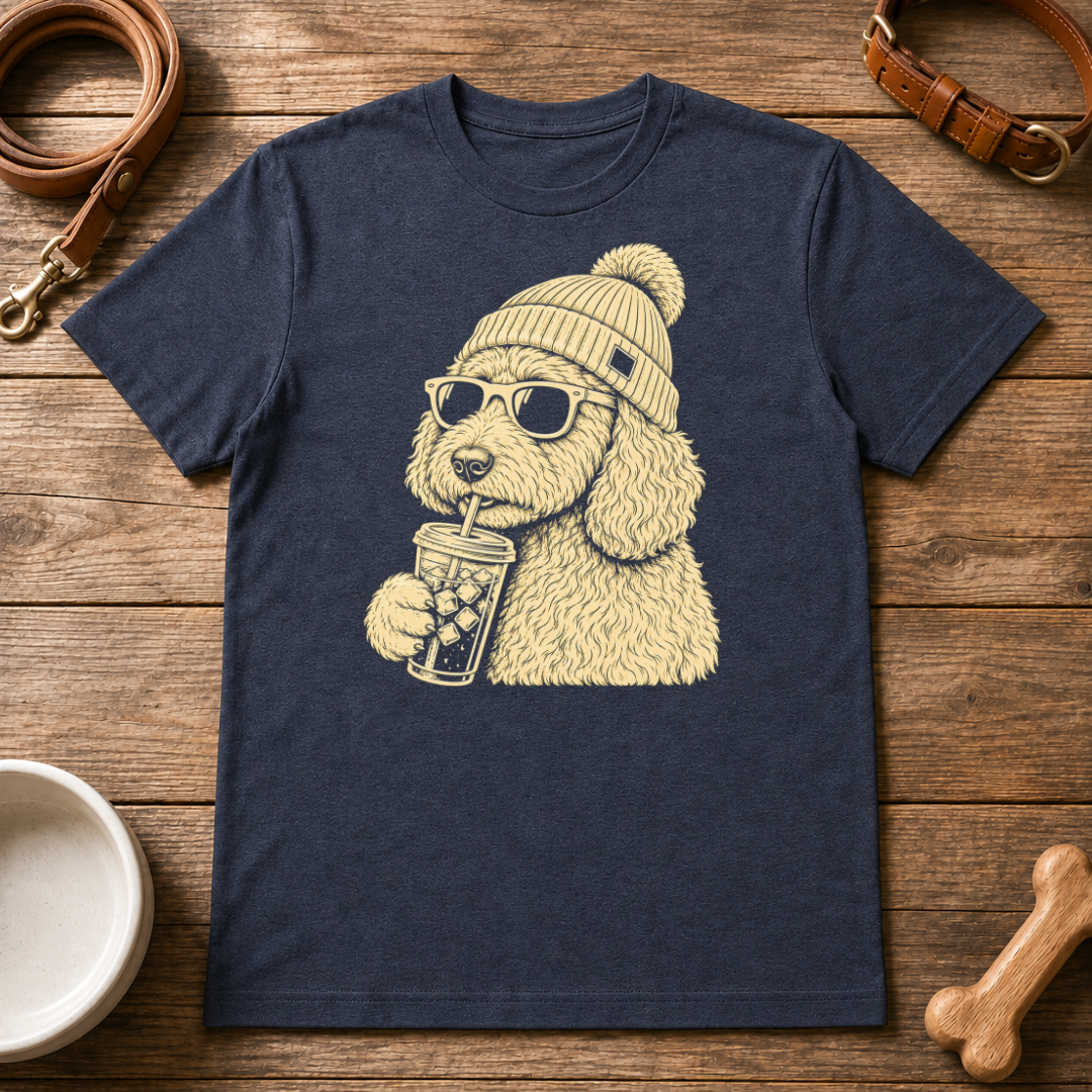 Doodle Drinking Iced Coffee T-Shirt