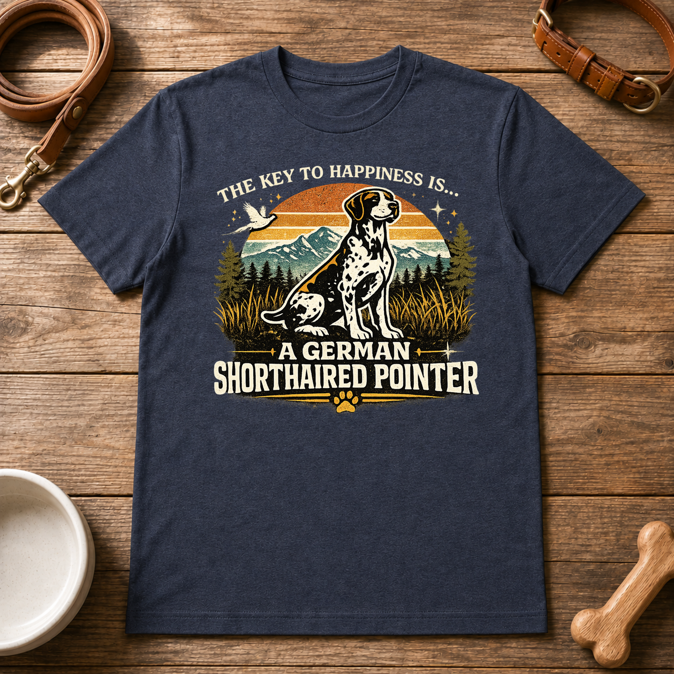 The Key to Happiness is a German Shorthaired Pointer T-Shirt