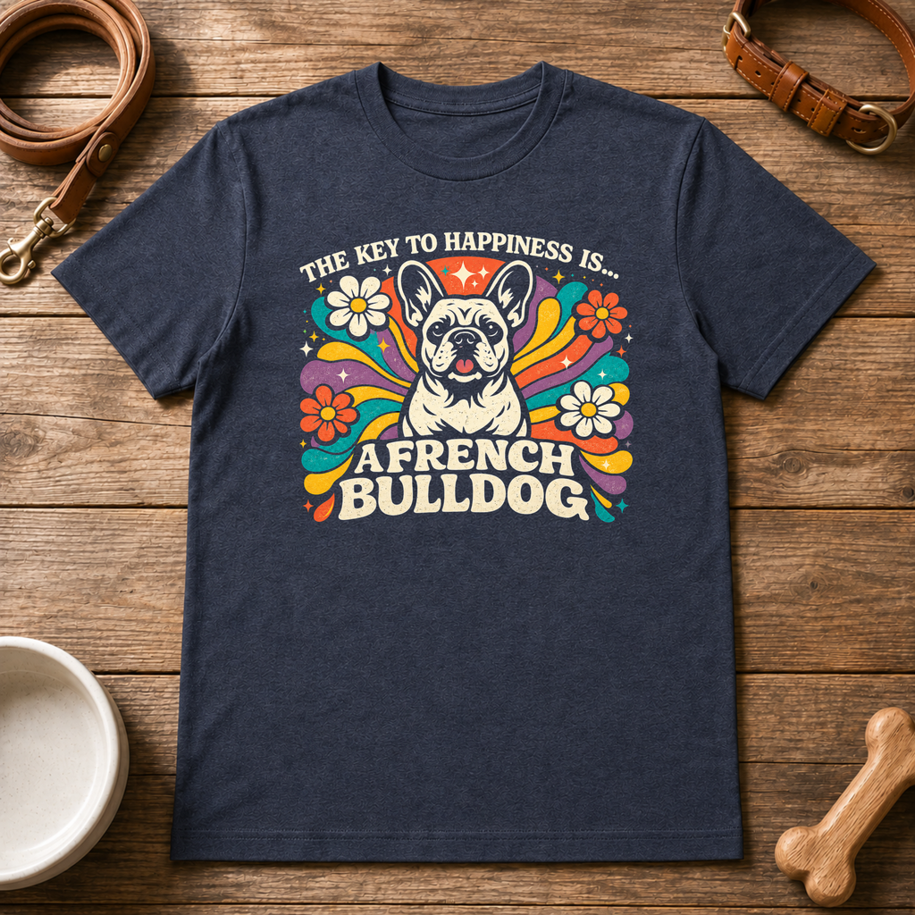 The Key to Happiness is a French Bulldog T-Shirt