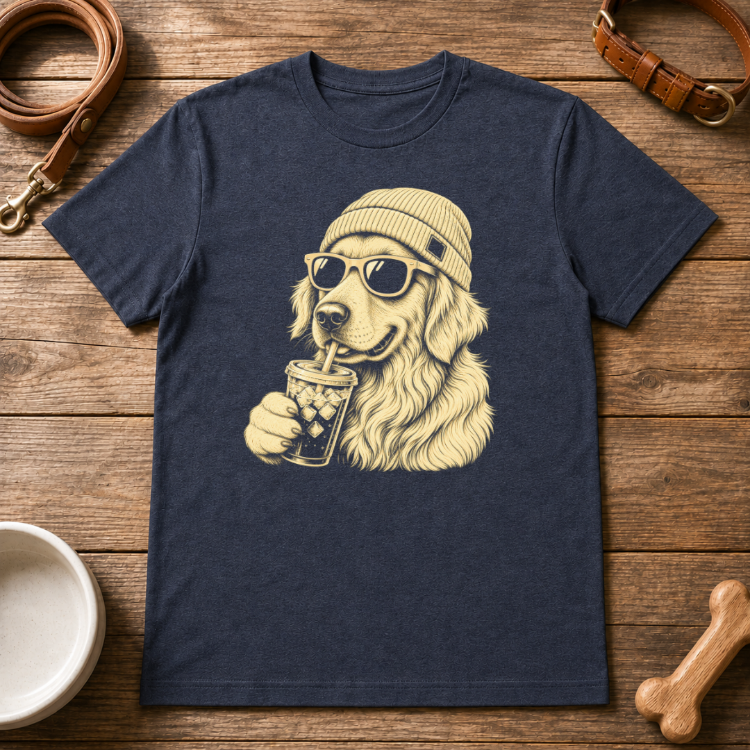 Golden Retriever Drinking Coffee T-Shirt