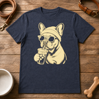 French Bulldog Drinking Iced CoffeeT-Shirt