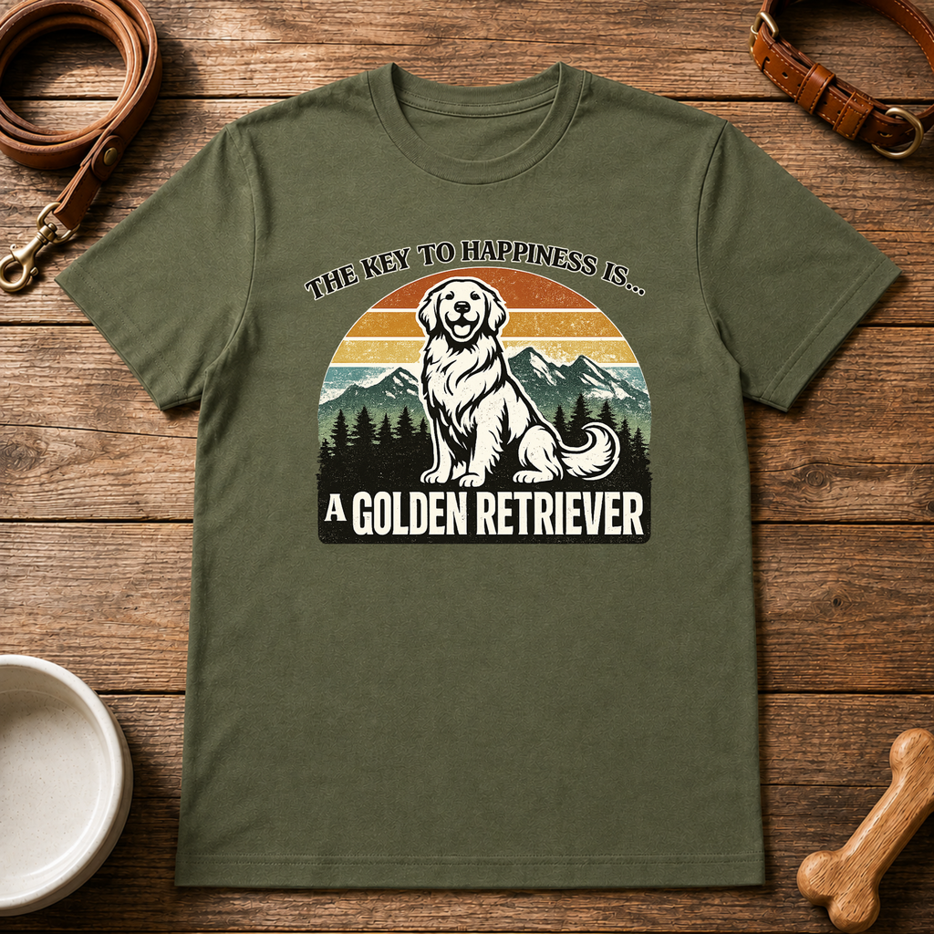 The Key to Happiness is a Golden Retriever T-Shirt