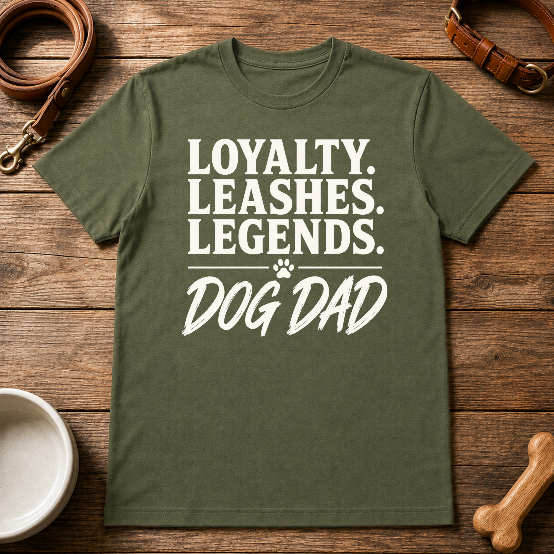 Loyalty. Leashes. Legends. Dog Dad T-Shirt