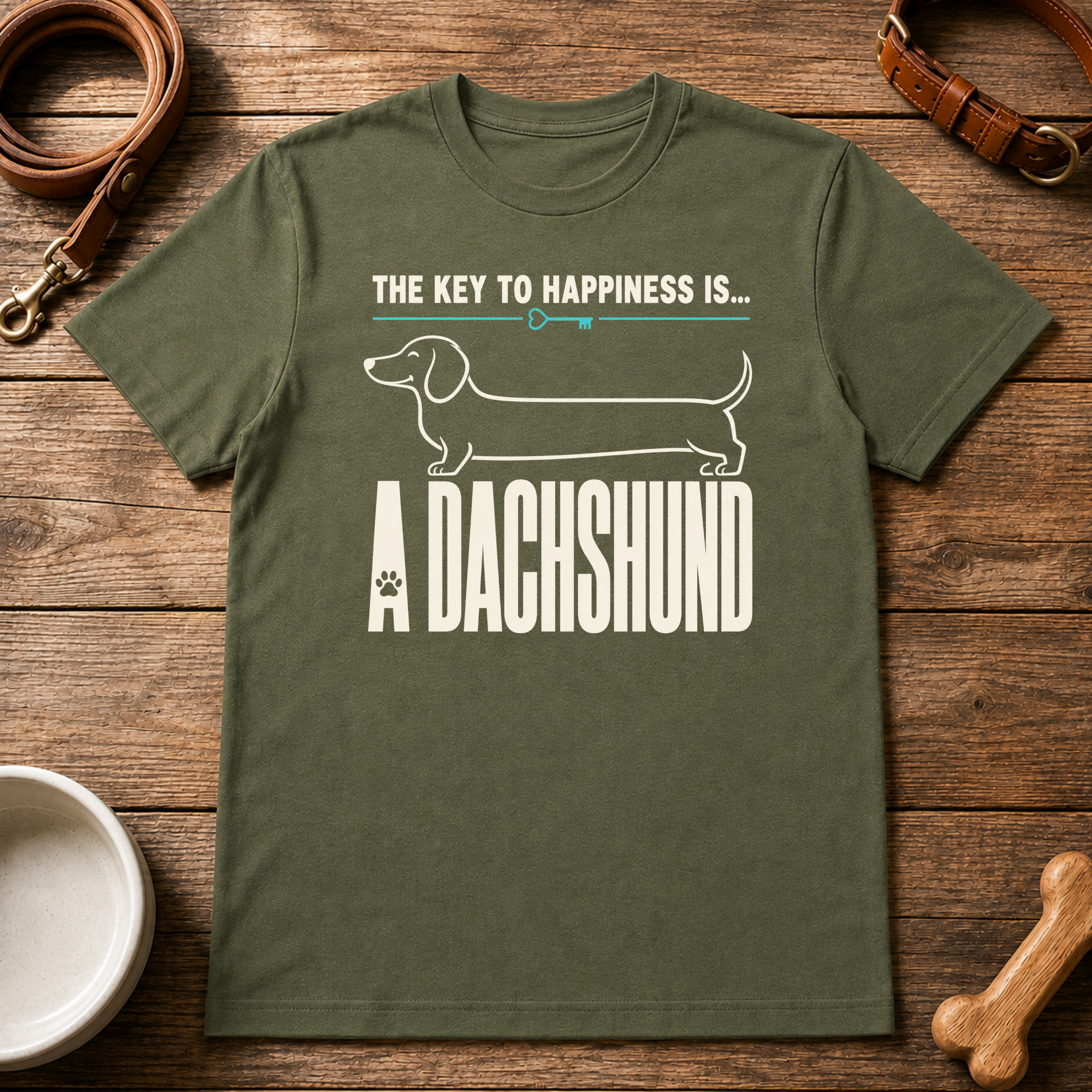 The Key to Happiness is a Dachshund T-Shirt