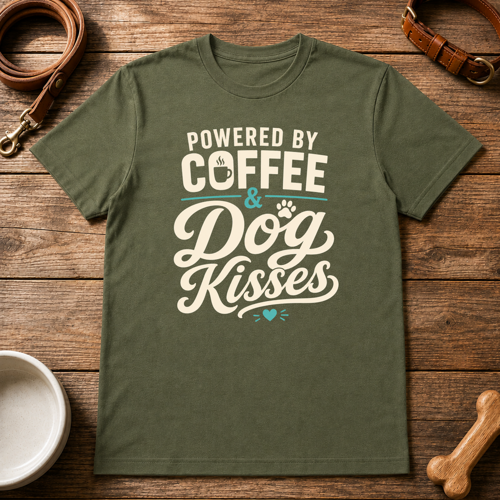 Powered by Coffee and Dog Kisses T-Shirt