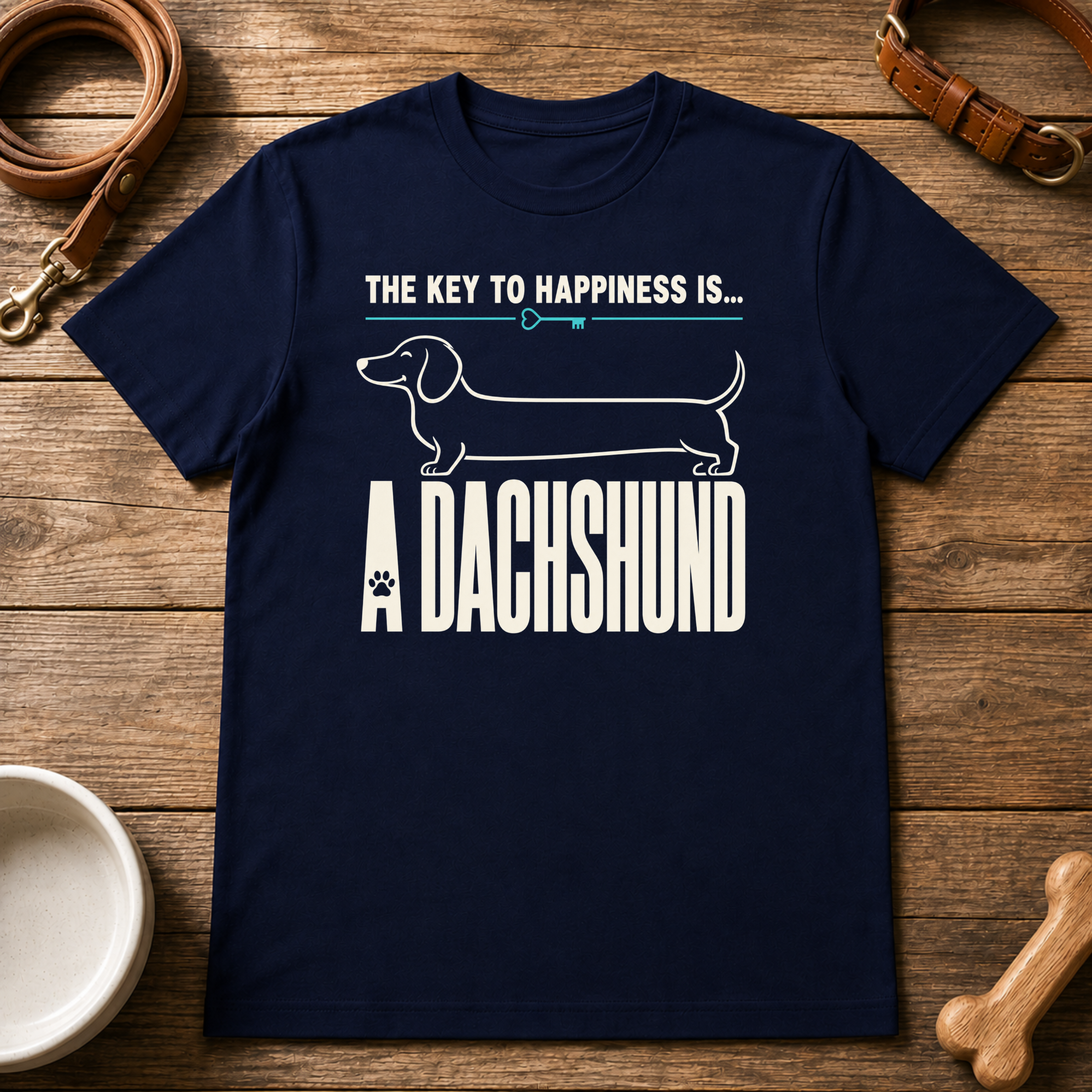 The Key to Happiness is a Dachshund T-Shirt