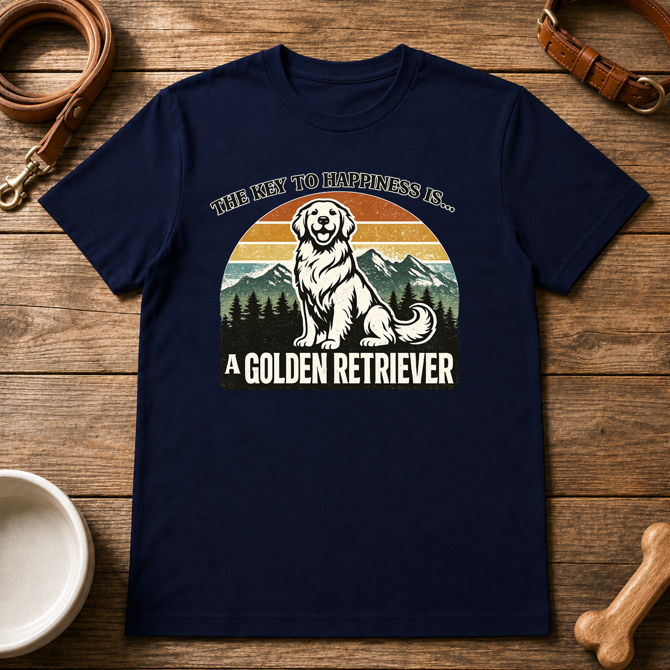 The Key to Happiness is a Golden Retriever T-Shirt