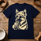 German Shepherd Drinking Iced Coffee T-Shirt