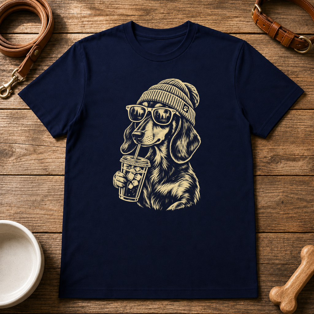 Dachshund Drinking Coffee T-Shirt