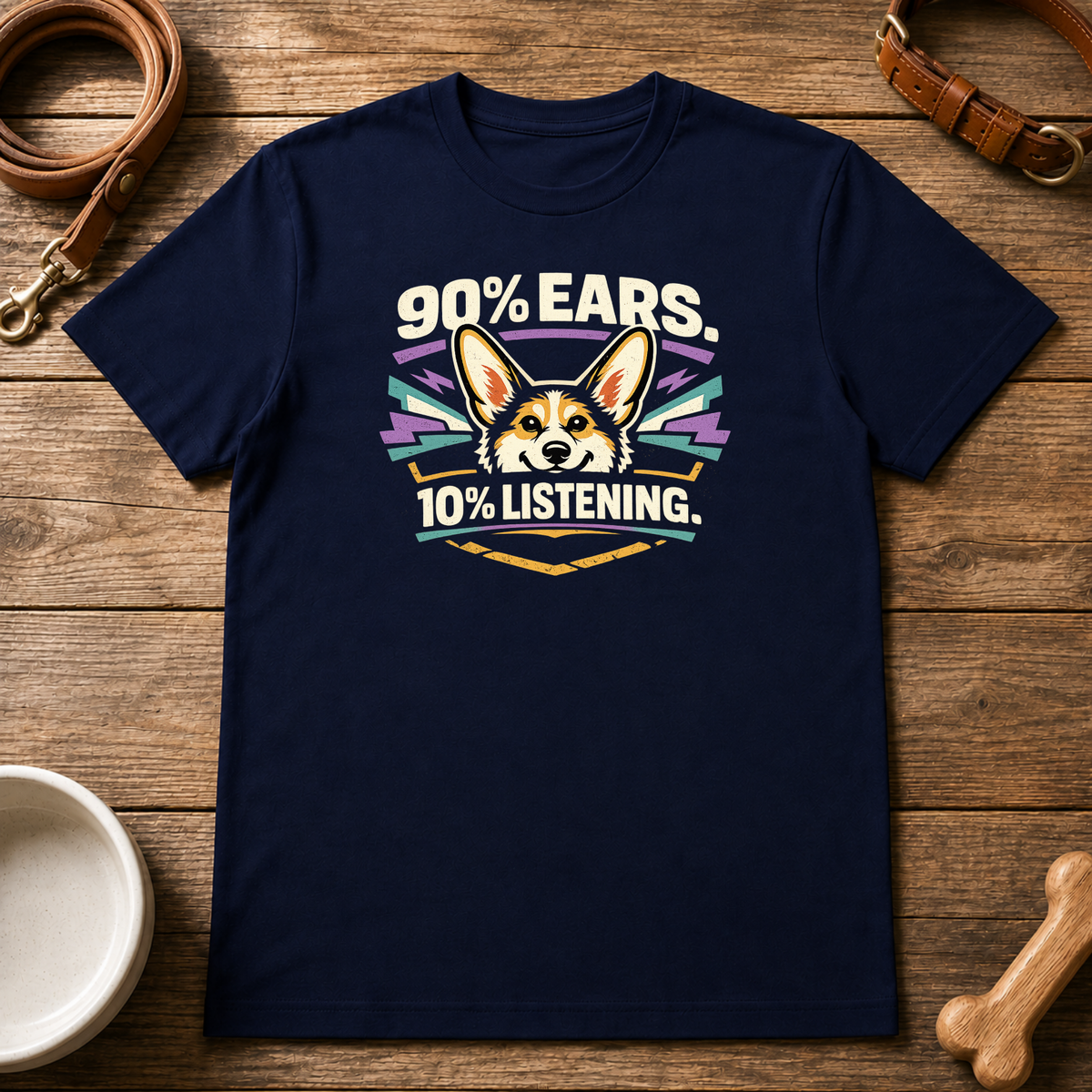 Corgi 90% Ears 10% Listening T-Shirt