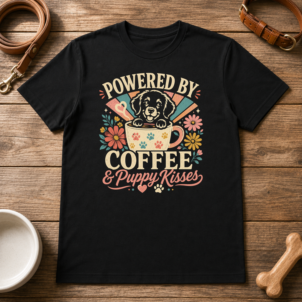 Powered by Coffee & Puppy Kisses T-Shirt