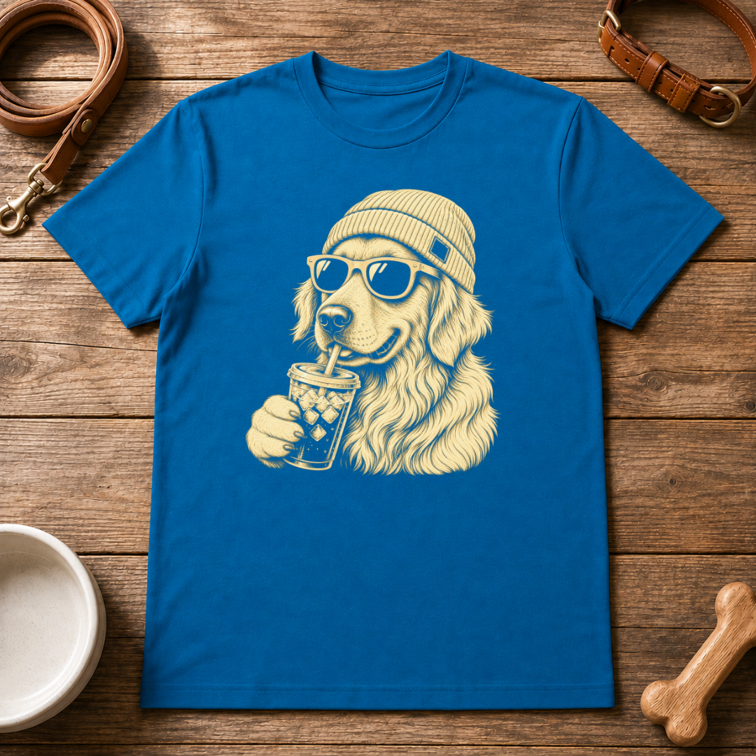 Golden Retriever Drinking Coffee T-Shirt