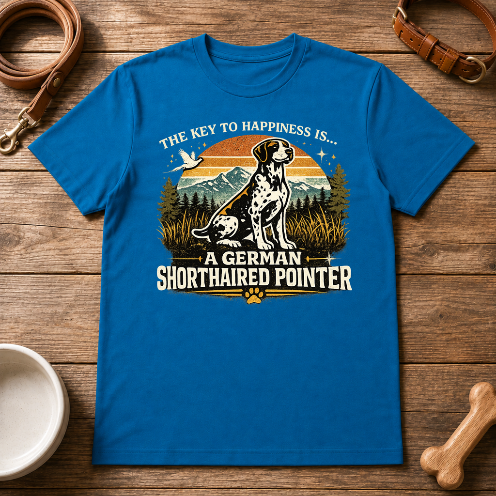The Key to Happiness is a German Shorthaired Pointer T-Shirt