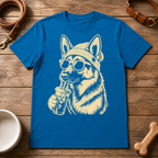 German Shepherd Drinking Iced Coffee T-Shirt