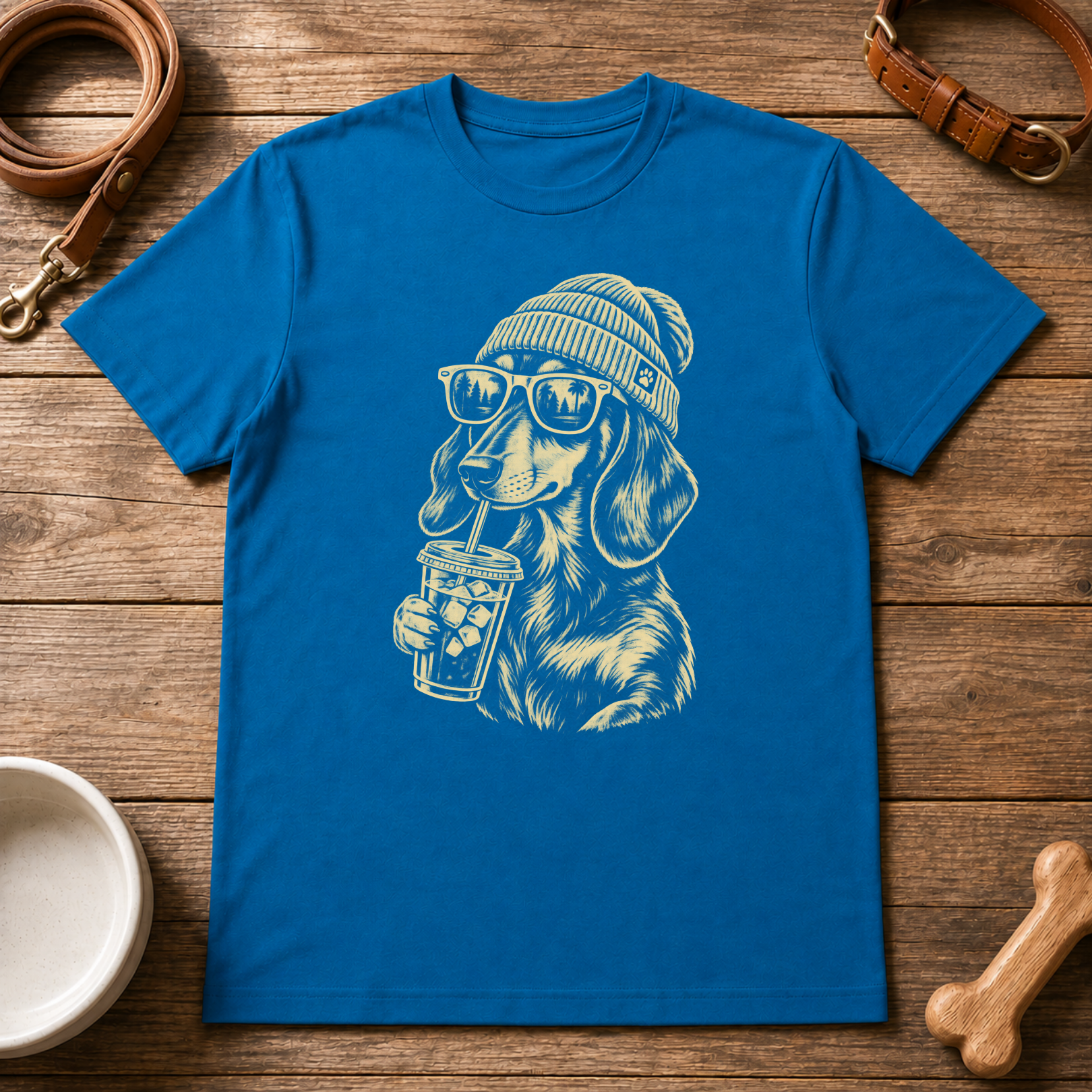 Dachshund Drinking Coffee T-Shirt