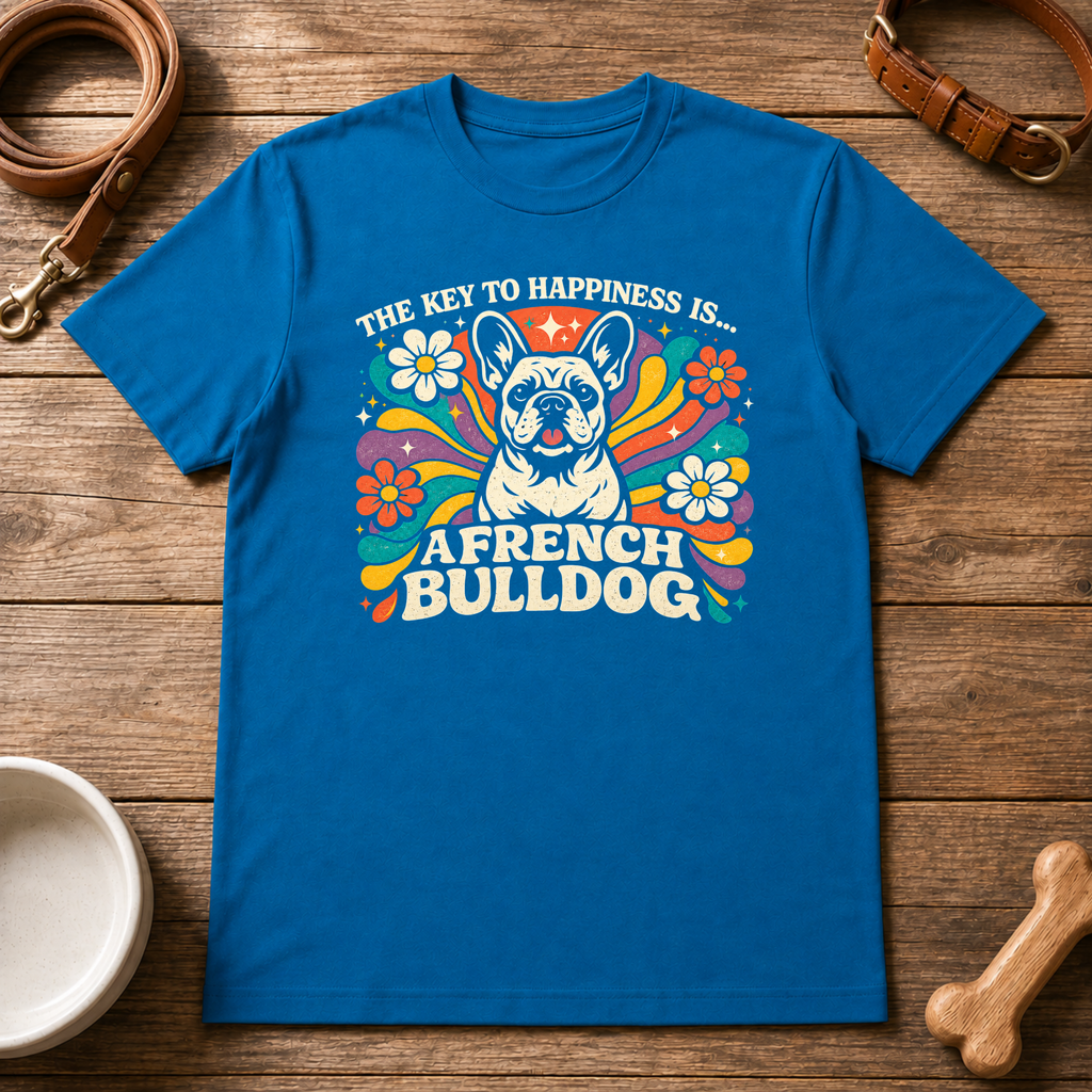 The Key to Happiness is a French Bulldog T-Shirt