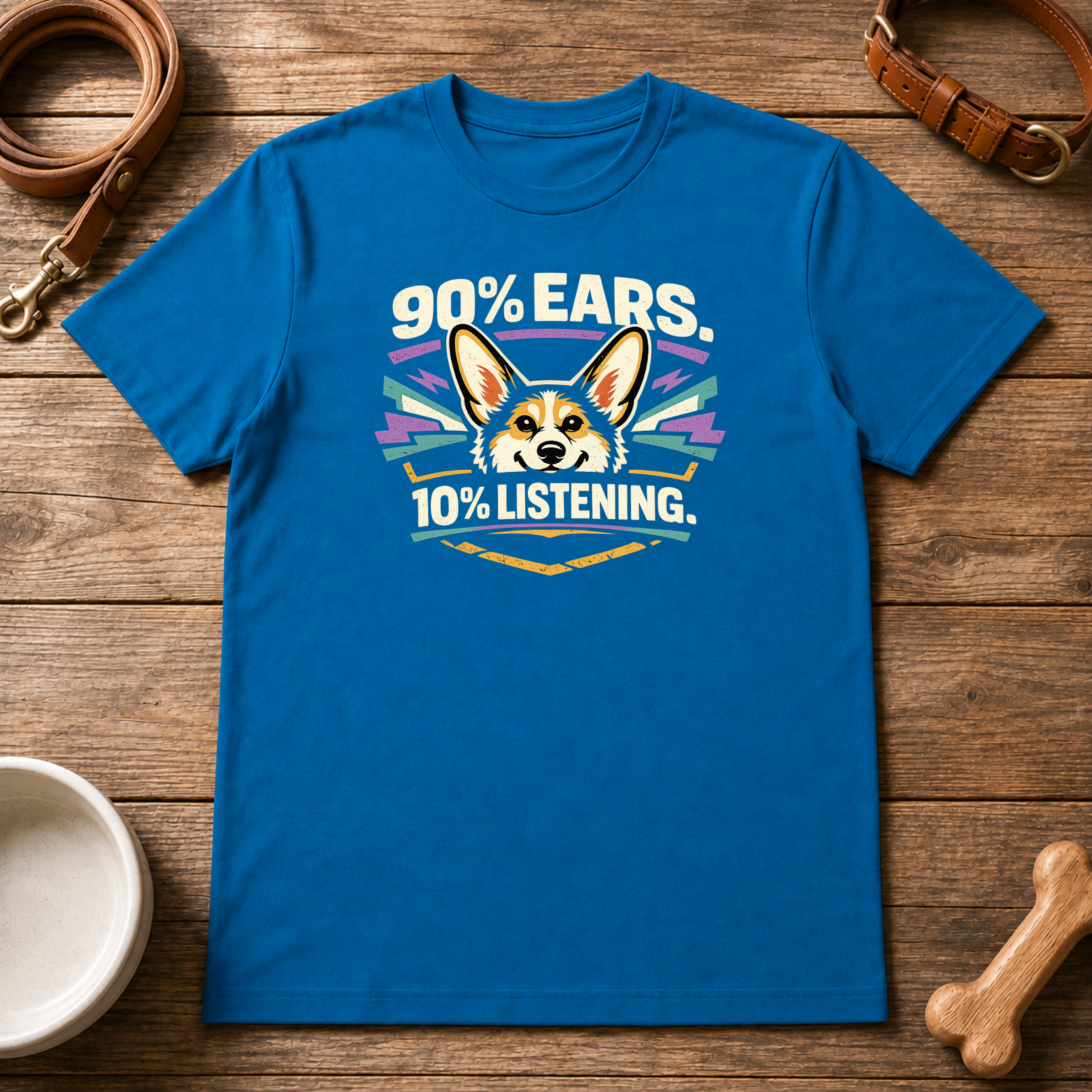 Corgi 90% Ears 10% Listening T-Shirt