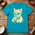 French Bulldog Drinking Iced CoffeeT-Shirt
