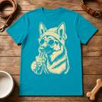 German Shepherd Drinking Iced Coffee T-Shirt