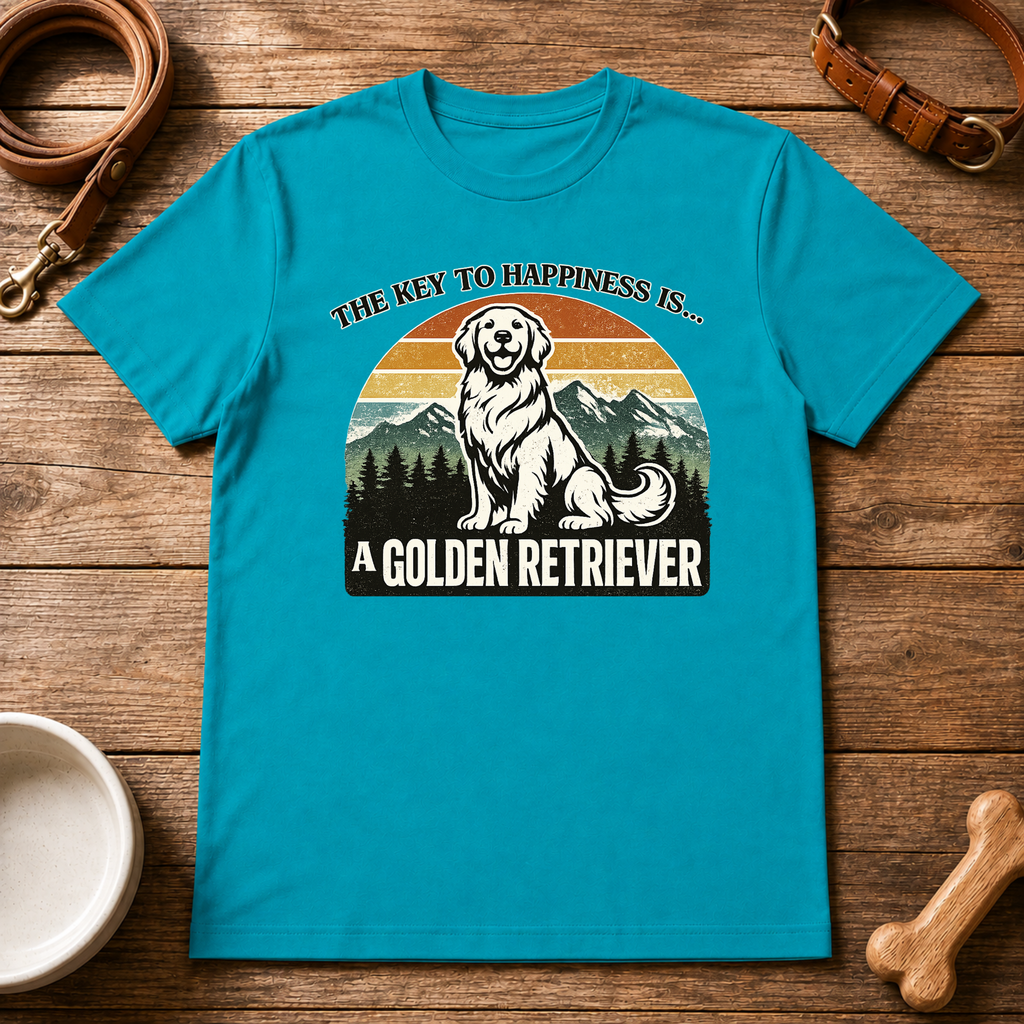 The Key to Happiness is a Golden Retriever T-Shirt