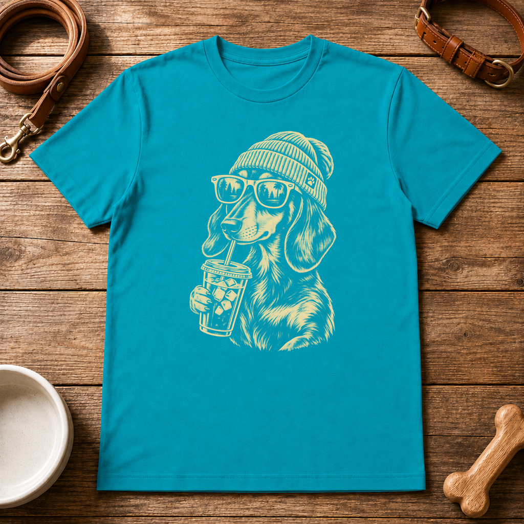 Dachshund Drinking Coffee T-Shirt