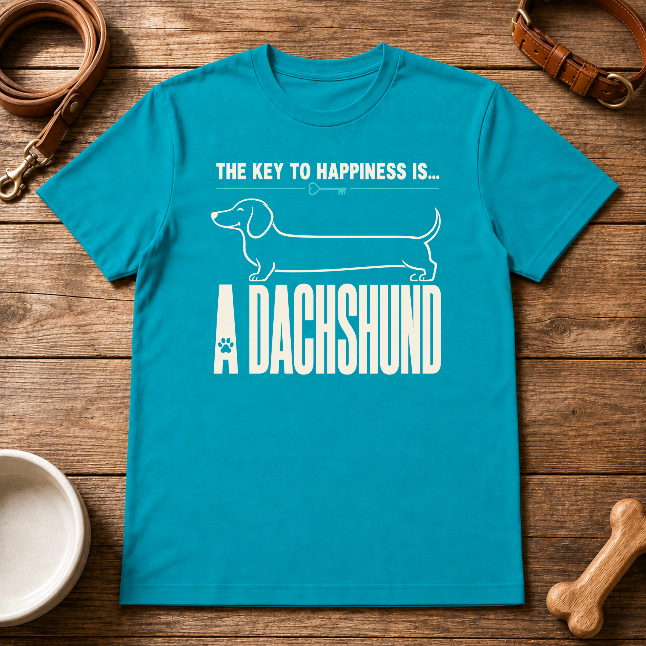 The Key to Happiness is a Dachshund T-Shirt