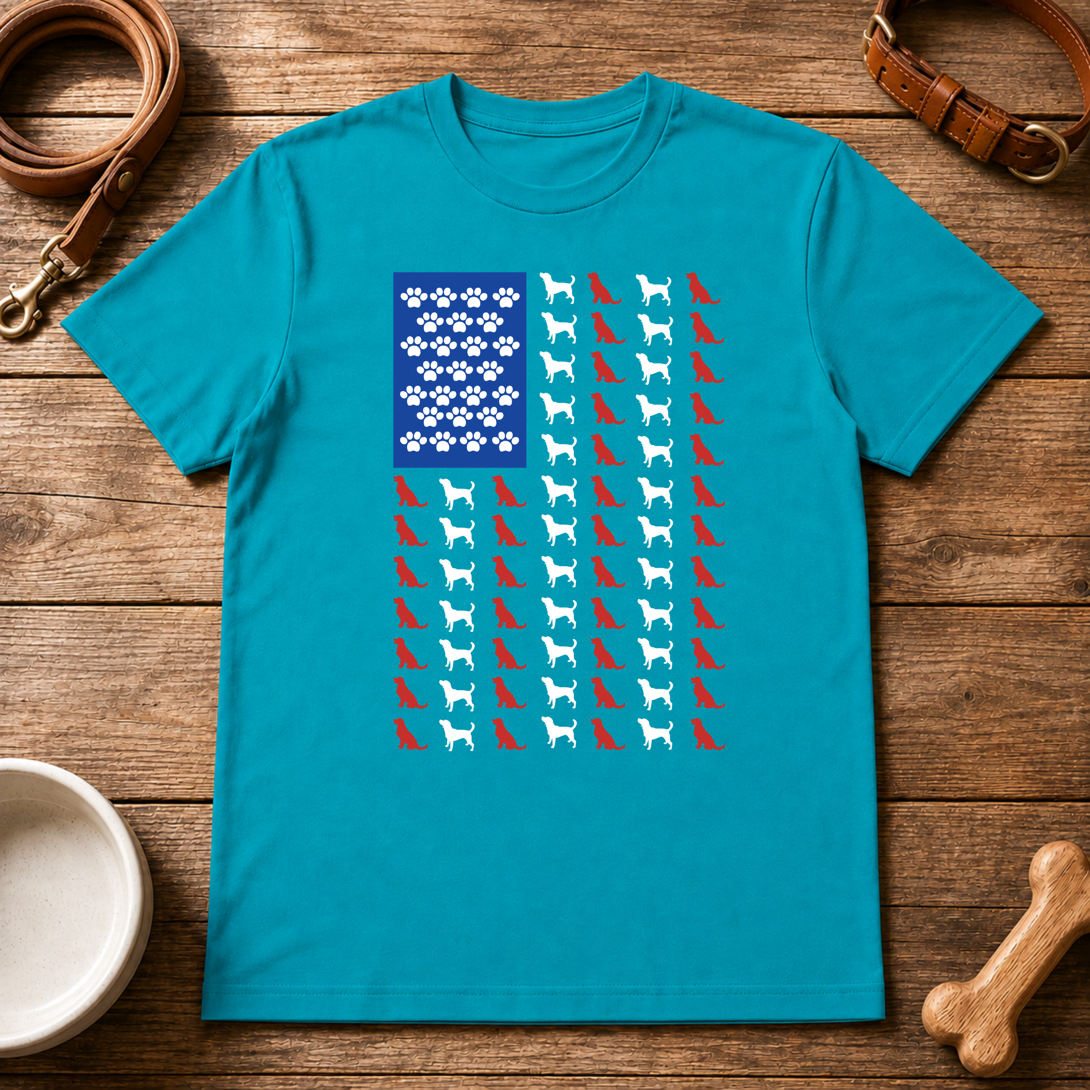 Dog American Flag T-Shirt