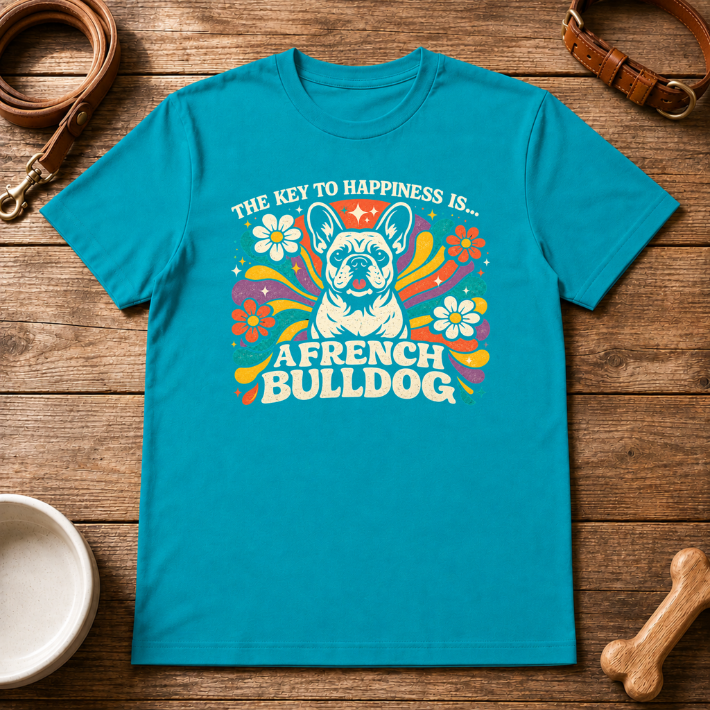 The Key to Happiness is a French Bulldog T-Shirt