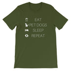 EAT PETDOGS SLEEP REPEAT Short-Sleeve Unisex T-Shirt